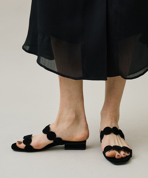 TSURU by Mariko Oikawa(ツルバイマリコオイカワ)の「【TSURU by MARIKO OIKAWA(ツルバイマリコオイカワ)】Relief(サンダル・レディース・ブラック・35/37/36)」の6枚目の写真