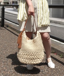 柄編みペーパーワンショルダーバッグ