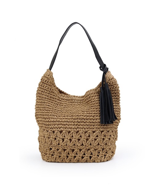 T・S・L（ティーエスエル）の「柄編みペーパーワンショルダーバッグ（かごバッグ・レディース・カーキ/ブラウン/ブラック・FREE）」の15枚目の写真