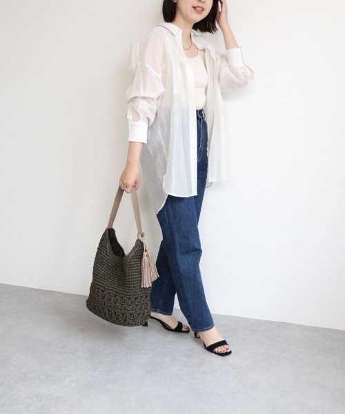 T・S・L（ティーエスエル）の「柄編みペーパーワンショルダーバッグ（かごバッグ・レディース・カーキ/ブラウン/ブラック・FREE）」の18枚目の写真