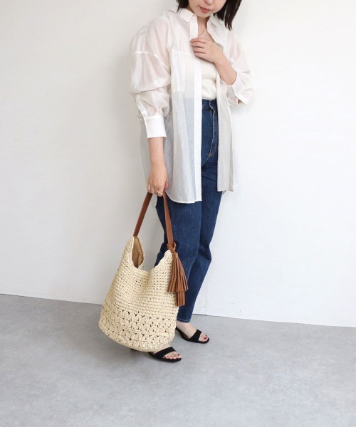 T・S・L（ティーエスエル）の「柄編みペーパーワンショルダーバッグ（かごバッグ・レディース・カーキ/ブラウン/ブラック・FREE）」の20枚目の写真