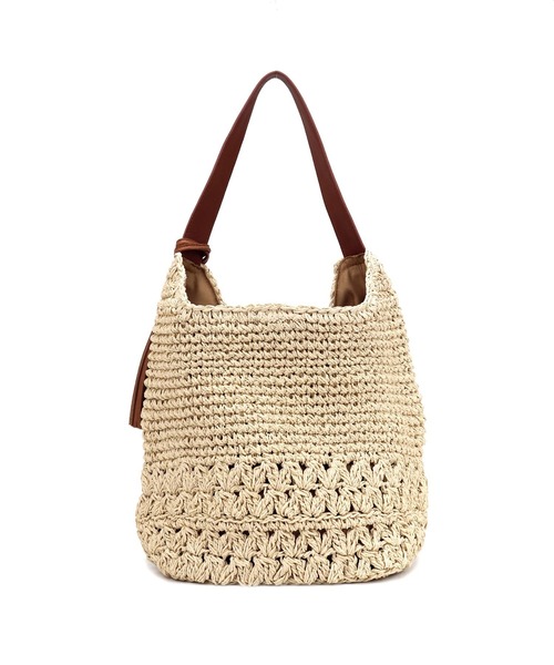 T・S・L（ティーエスエル）の「柄編みペーパーワンショルダーバッグ（かごバッグ・レディース・カーキ/ブラウン/ブラック・FREE）」の12枚目の写真