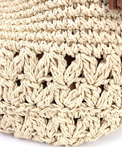 T・S・L（ティーエスエル）の「柄編みペーパーワンショルダーバッグ（かごバッグ・レディース・カーキ/ブラウン/ブラック・FREE）」の5枚目の写真