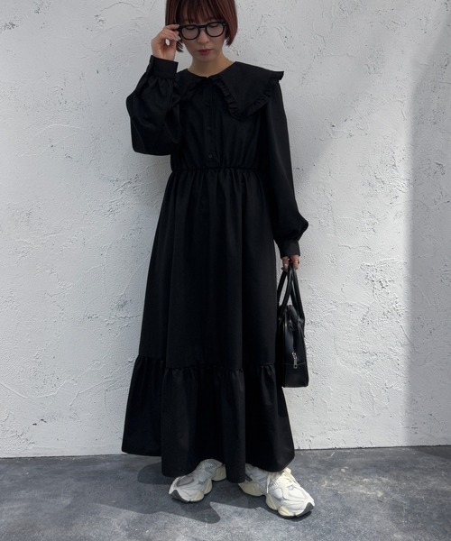 apres jour mignon(アプレジュールミニョン)の「フリルティアードワンピース【ZOZOTOWN限定アイテム】(ワンピース・レディース・ブラック/オフホワイト・MEDIUM/X-LARGE/SMALL)」の14枚目の写真