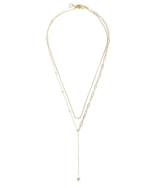 MERCURYDUO（マーキュリーデュオ）の「3WAY2連パールチェーンネックレス（ネックレス・レディース・シルバー/ゴールド・FREE）」の3枚目の写真