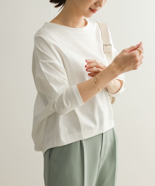 URBAN RESEARCH DOORS(アーバンリサーチドアーズ)の「コットンバックタック7分袖プルオーバー(Tシャツ/カットソー・レディース・ピンク/オフホワイト/ネイビー/ブルー・MEDIUM)」の12枚目の写真