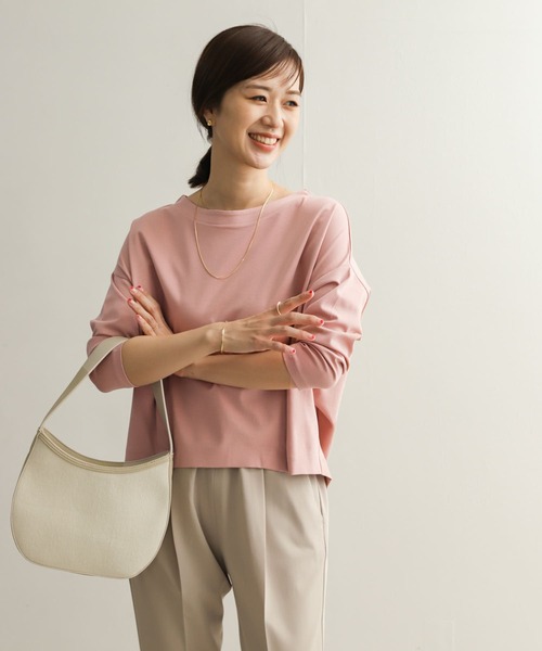 URBAN RESEARCH DOORS(アーバンリサーチドアーズ)の「コットンバックタック7分袖プルオーバー(Tシャツ/カットソー・レディース・ピンク/オフホワイト/ネイビー/ブルー・MEDIUM)」の7枚目の写真