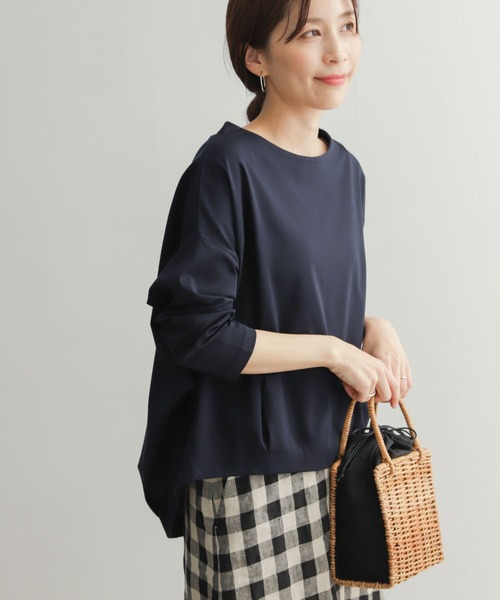 URBAN RESEARCH DOORS(アーバンリサーチドアーズ)の「コットンバックタック7分袖プルオーバー(Tシャツ/カットソー・レディース・ピンク/オフホワイト/ネイビー/ブルー・MEDIUM)」の10枚目の写真