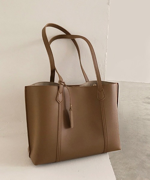fd style(エフディ スタイル)の「ワイド ダブルハンドル トートバッグ(トートバッグ・レディース・Black/Beige/M.Brn/White・FREE)」の3枚目の写真