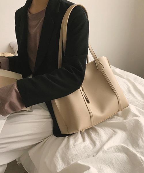 fd style(エフディ スタイル)の「ワイド ダブルハンドル トートバッグ(トートバッグ・レディース・Black/Beige/M.Brn/White・FREE)」の8枚目の写真