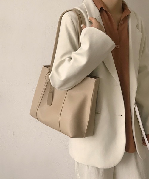 fd style(エフディ スタイル)の「ワイド ダブルハンドル トートバッグ(トートバッグ・レディース・Black/Beige/M.Brn/White・FREE)」の10枚目の写真