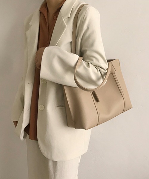 fd style(エフディ スタイル)の「ワイド ダブルハンドル トートバッグ(トートバッグ・レディース・Black/Beige/M.Brn/White・FREE)」の11枚目の写真