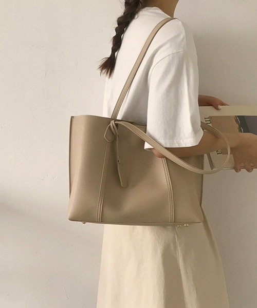 fd style(エフディ スタイル)の「ワイド ダブルハンドル トートバッグ(トートバッグ・レディース・Black/Beige/M.Brn/White・FREE)」の14枚目の写真