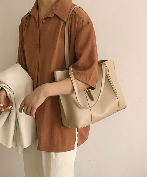 fd style(エフディ スタイル)の「ワイド ダブルハンドル トートバッグ(トートバッグ・レディース・Black/Beige/M.Brn/White・FREE)」の19枚目の写真