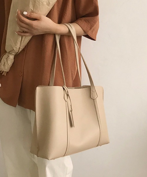 fd style(エフディ スタイル)の「ワイド ダブルハンドル トートバッグ(トートバッグ・レディース・Black/Beige/M.Brn/White・FREE)」の20枚目の写真
