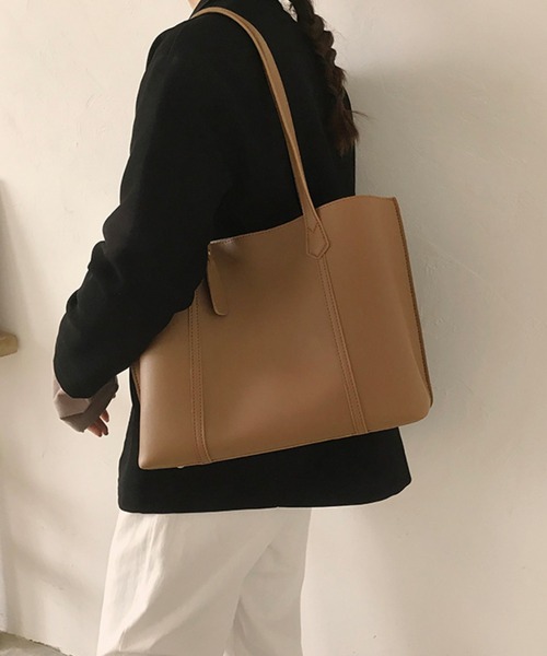 fd style(エフディ スタイル)の「ワイド ダブルハンドル トートバッグ(トートバッグ・レディース・Black/Beige/M.Brn/White・FREE)」の22枚目の写真
