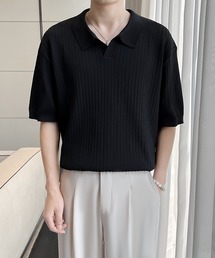 【Cloudstyle】ケーブルポロ / ニットポロ 半袖