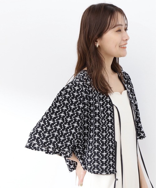 N.(N. Natural Beauty Basic)(エヌエヌナチュラルビューティーベーシック)の「◆フリントリボンエンブロイダリーブラウス(シャツ/ブラウス・レディース・ブラック/オフホワイト・MEDIUM)」の13枚目の写真