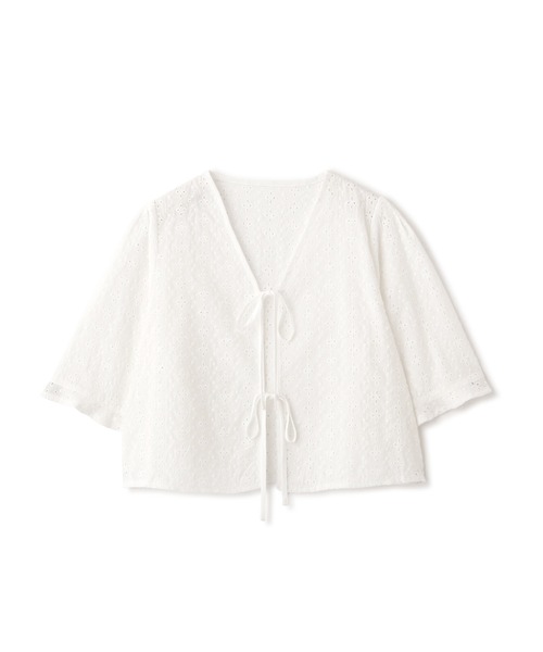 N.(N. Natural Beauty Basic)(エヌエヌナチュラルビューティーベーシック)の「◆フリントリボンエンブロイダリーブラウス(シャツ/ブラウス・レディース・ブラック/オフホワイト・MEDIUM)」の21枚目の写真