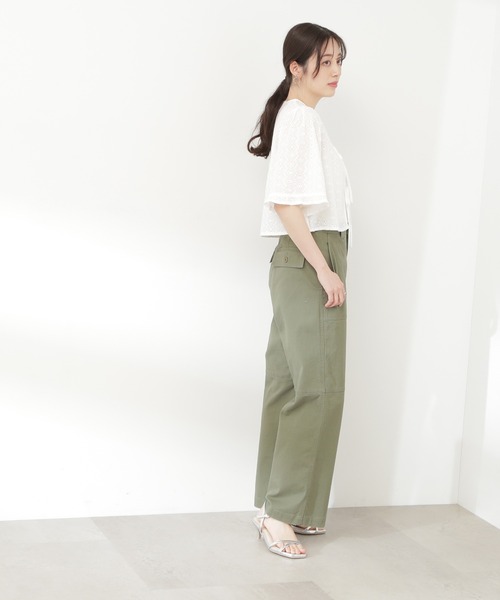 N.(N. Natural Beauty Basic)(エヌエヌナチュラルビューティーベーシック)の「◆フリントリボンエンブロイダリーブラウス(シャツ/ブラウス・レディース・ブラック/オフホワイト・MEDIUM)」の18枚目の写真