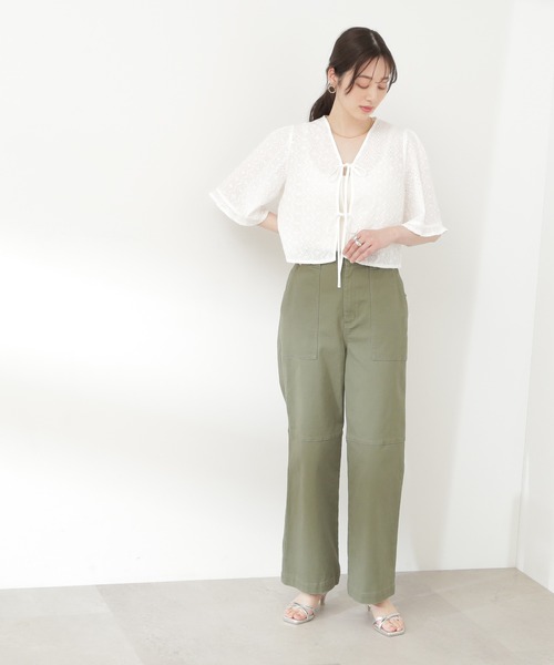 N.(N. Natural Beauty Basic)(エヌエヌナチュラルビューティーベーシック)の「◆フリントリボンエンブロイダリーブラウス(シャツ/ブラウス・レディース・ブラック/オフホワイト・MEDIUM)」の16枚目の写真