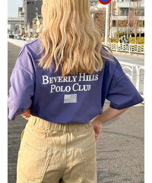 BEVERLY HILLS POLO CLUB（ビバリーヒルズポロクラブ）の「B.H POLO CLUB バックプリントTEE（Tシャツ/カットソー・レディース・オフホワイト/パープル/ブラック・FREE）」の3枚目の写真