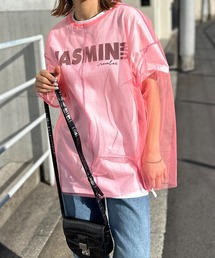 mi via loca | シアー配色ステッチチュールトップス(Tシャツ/カットソー)