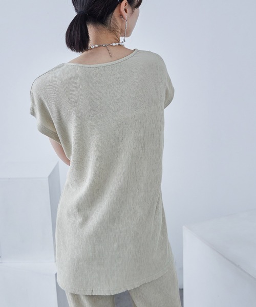 Fashion Letter(ファッションレター)の「プリーツトップス×パンツ セットアップ(Tシャツ/カットソー・レディース・ブラック/ブルー/アイボリー/グレイッシュベージュ・M)」の17枚目の写真
