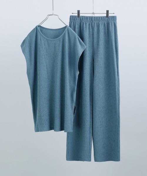 Fashion Letter(ファッションレター)の「プリーツトップス×パンツ セットアップ(Tシャツ/カットソー・レディース・ブラック/ブルー/アイボリー/グレイッシュベージュ・M)」の14枚目の写真