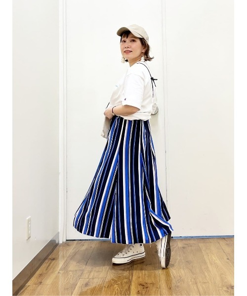 HONEYSUCKLE ROSE（ハニーサックルローズ）の「【HONEYSUCKLE ROSE】マルチストライプスカート（スカート・レディース・ホワイト×ネイビー/ネイビー・L/M）」の10枚目の写真