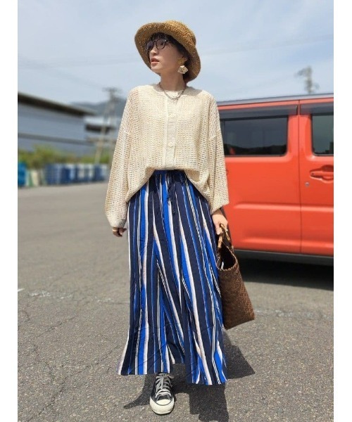 HONEYSUCKLE ROSE（ハニーサックルローズ）の「【HONEYSUCKLE ROSE】マルチストライプスカート（スカート・レディース・ホワイト×ネイビー/ネイビー・L/M）」の16枚目の写真