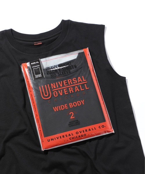 UNIVERSAL OVERALL(ユニバーサルオーバーオール)の「【UNIVERSAL OVERALL】2Pパック ワイドヘビーウェイト ノースリーブUVOP-003A(Tシャツ/カットソー・メンズ・グレー/ブラック/ホワイト・M/L/XL/S)」の3枚目の写真