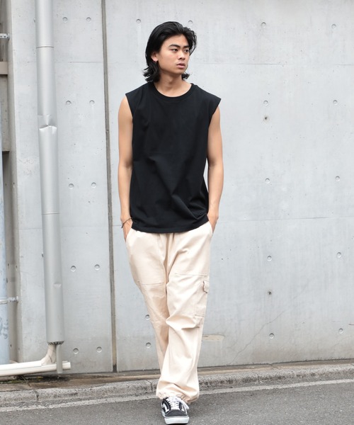 UNIVERSAL OVERALL(ユニバーサルオーバーオール)の「【UNIVERSAL OVERALL】2Pパック ワイドヘビーウェイト ノースリーブUVOP-003A(Tシャツ/カットソー・メンズ・グレー/ブラック/ホワイト・M/L/XL/S)」の10枚目の写真