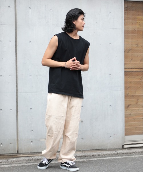 UNIVERSAL OVERALL(ユニバーサルオーバーオール)の「【UNIVERSAL OVERALL】2Pパック ワイドヘビーウェイト ノースリーブUVOP-003A(Tシャツ/カットソー・メンズ・グレー/ブラック/ホワイト・M/L/XL/S)」の11枚目の写真