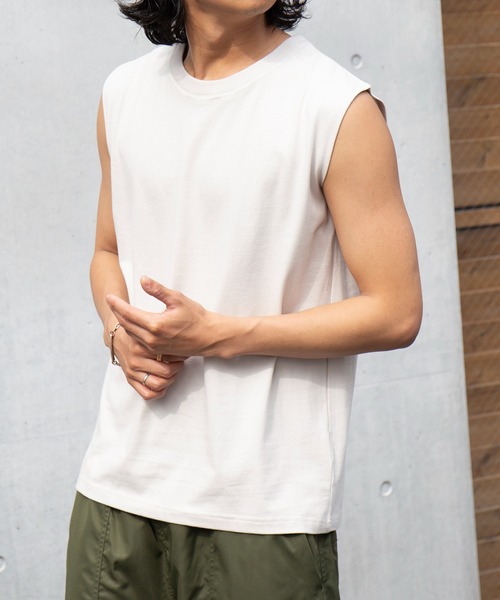 UNIVERSAL OVERALL(ユニバーサルオーバーオール)の「【UNIVERSAL OVERALL】2Pパック ワイドヘビーウェイト ノースリーブUVOP-003A(Tシャツ/カットソー・メンズ・グレー/ブラック/ホワイト・M/L/XL/S)」の13枚目の写真