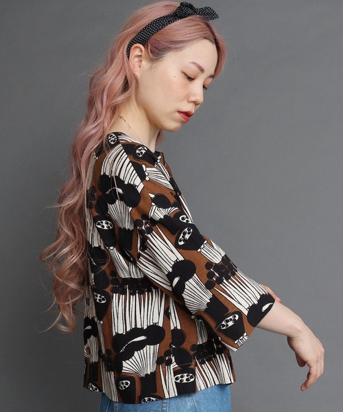 peu pres(プープレ)の「●マッシュルームプリント後ろあきBL(シャツ/ブラウス・レディース・ブラウン/グリーン・FREE)」の11枚目の写真