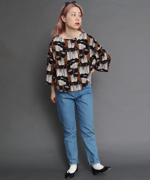 peu pres(プープレ)の「●マッシュルームプリント後ろあきBL(シャツ/ブラウス・レディース・ブラウン/グリーン・FREE)」の12枚目の写真