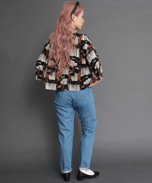 peu presプープレ チェックグミパンツ peu pres（プープレ）の「いちごボーダー 後ろあきブラウス