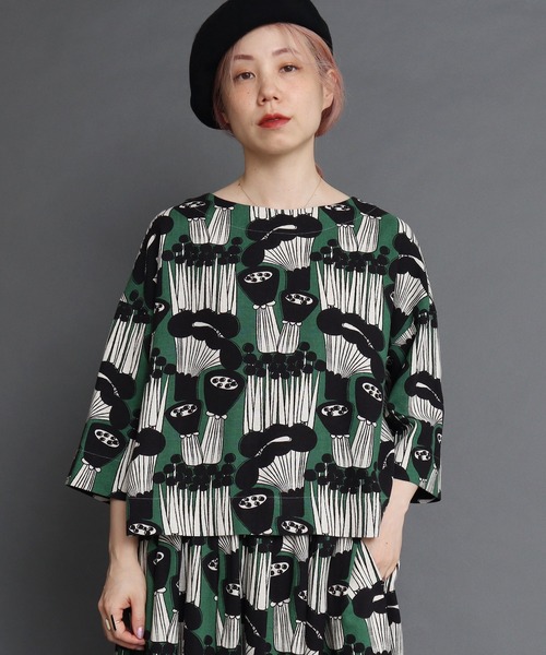 peu pres(プープレ)の「●マッシュルームプリント後ろあきBL(シャツ/ブラウス・レディース・ブラウン/グリーン・FREE)」の16枚目の写真