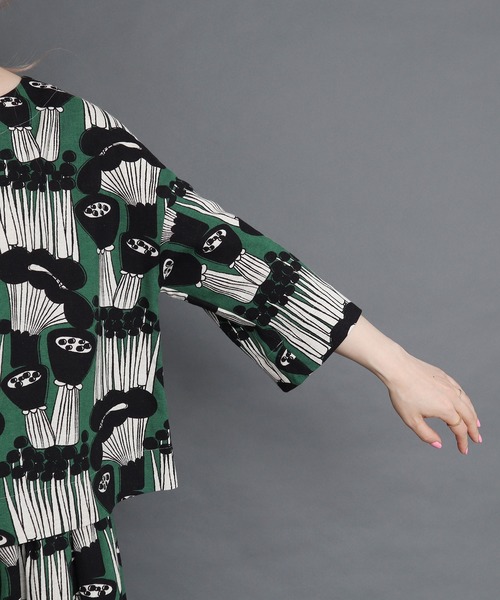 peu pres(プープレ)の「●マッシュルームプリント後ろあきBL(シャツ/ブラウス・レディース・ブラウン/グリーン・FREE)」の15枚目の写真