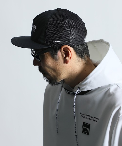 The DUFFER of ST.GEORGE（ザダファーオブセントジョージ）の「〔BLACK LABEL〕'A-PACK' LOGO MESHCAP：ロゴ メッシュキャップ（キャップ・メンズ・ブラック/ホワイト・F）」の4枚目の写真
