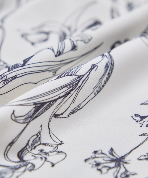 ROPE'（ロペ）の「【洗える】フラワーリーフプリントワイドパンツ（その他パンツ・レディース・ブラック/ホワイト・36/38）」の14枚目の写真