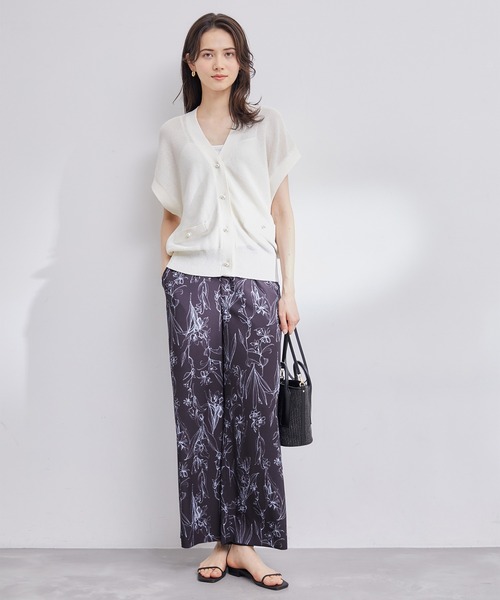 ROPE'（ロペ）の「【洗える】フラワーリーフプリントワイドパンツ（その他パンツ・レディース・ブラック/ホワイト・36/38）」の15枚目の写真