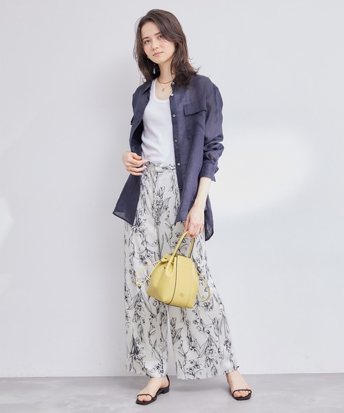 ROPE'（ロペ）の「【洗える】フラワーリーフプリントワイドパンツ（その他パンツ・レディース・ブラック/ホワイト・36/38）」の17枚目の写真