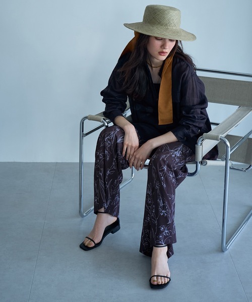 ROPE'（ロペ）の「【洗える】フラワーリーフプリントワイドパンツ（その他パンツ・レディース・ブラック/ホワイト・36/38）」の20枚目の写真