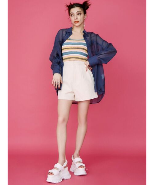 EVRIS（エヴリス）の「ハイウエストショートパンツ（その他パンツ・レディース・ブラック/ブルー/アイボリー・MEDIUM/SMALL）」の14枚目の写真