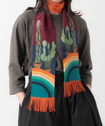 salle de bal | サボテン スカーフ ビンテージ風スカーフ ヴィンテージ風 スカーフ フリンジスカーフ MEI vintage scarf(バンダナ/スカーフ)