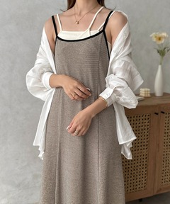 R JUBILEE ワンピース R JUBILEE - R JUBILEE 60/40 シャツ ワンピース 羽織 カーキ 系