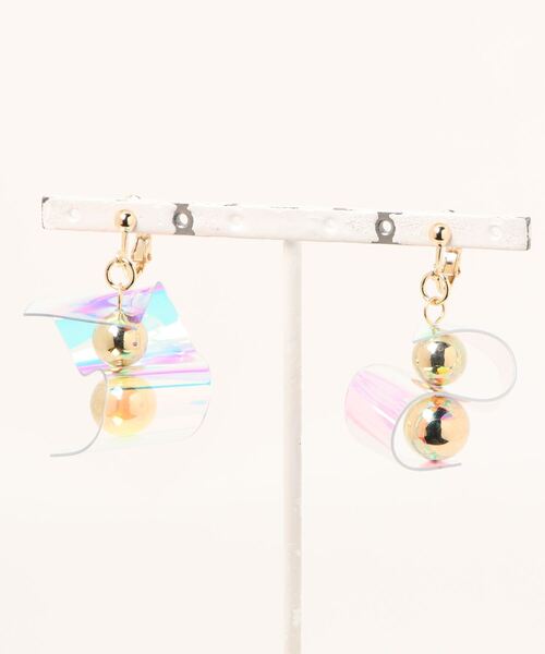 tone(トーン)の「【Beauty bell】うねうねイヤリング(イヤリング・レディース・その他/クリア/ホワイト系その他/パープル系その他・FREE)」の3枚目の写真