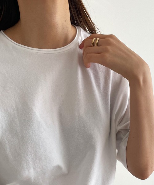 CANAL JEAN(キャナルジーン)の「RED CHOP WORKS ボックスTシャツ(Tシャツ/カットソー・レディース・ホワイト/ブラック・ONE SIZE)」の11枚目の写真